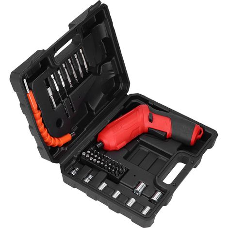 Coffret de 47 mini tournevis électriques sans fil, perceuse portable, outil de réparation, boîte en plastique