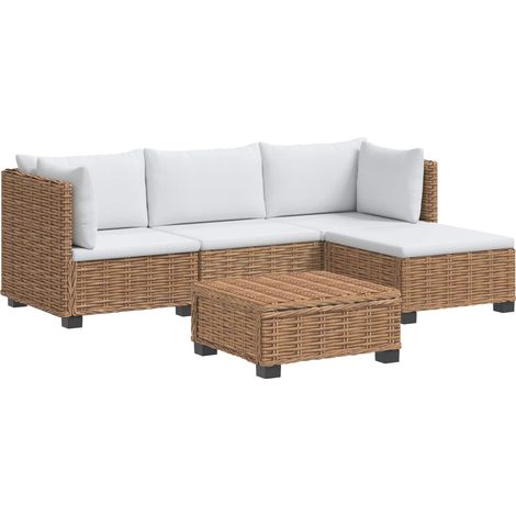 5 Stk. Rattan-Lounge-Set mit Kissen GENDT Naturrattan Natur vidaXL (1/5)