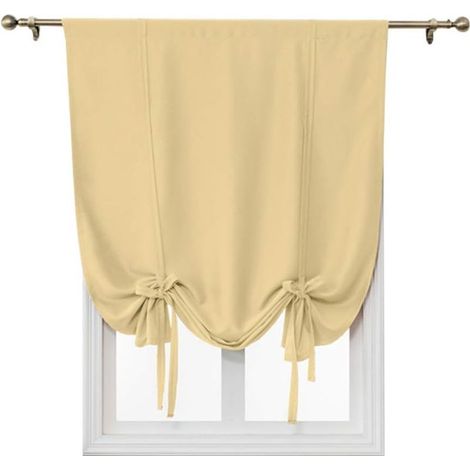 (Beige,100x120cm) Attacher Les Stores occultant Rideau de fenêtre Isolant Thermique Drapé Panneau Décoration de la Maison Balloon Shades pour Chambre (1/5)
