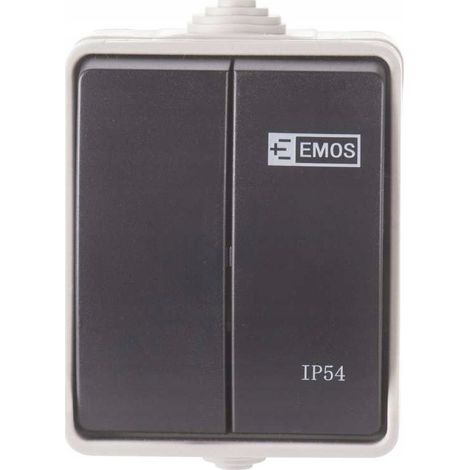 Interruptor Emos a1398.1 impermeable doble conmutador (1/3)