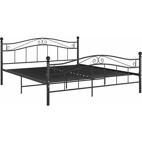 Maison Exclusive - Bett Schwarz Metall 200x200 cm (1/5)