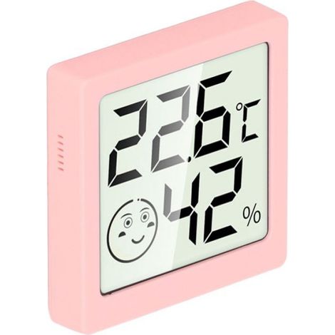 thermomètre d'intérieur Thermomètre d'ambiance et jauge d'humidité, Mini thermomètre et hygromètre bricolage prise) Rose (1/4)