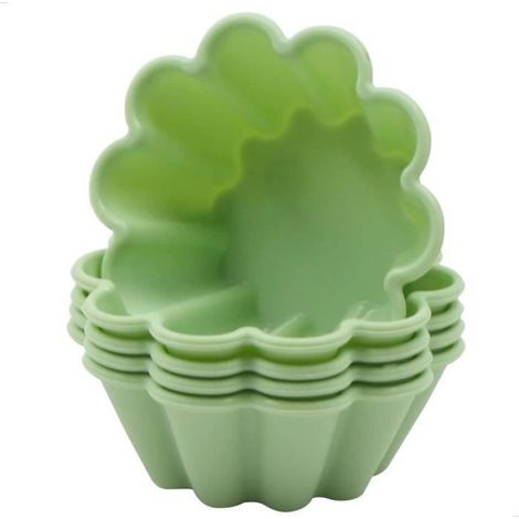Moules à Tartelettes - Noname - 10 Pcs - Silicone de Haute Qualité - Vert - 7.5 cm (1/4)
