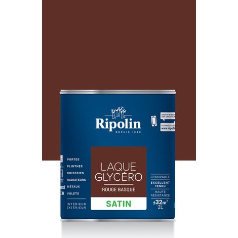 Ripolin – Laque glycéro satin rouge basque 2 L – Peinture anti humidité pour bois et métal – Résistance accrue et tendu parfait (1/5)