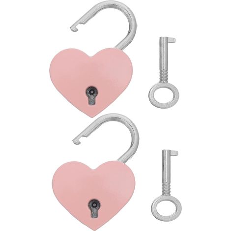 cadenas en forme de cœur mini cadenas rose en alliage (1/5)