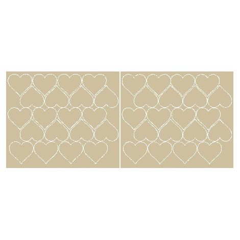 Valentinstag-Herzaufkleber, 5 cm, 40 Stück, beige matt
