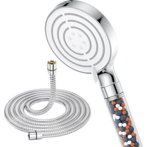 Pomme de Douche, Pomme Douche avec Tuyau 1.8M, Pomme de Douche Economie Deau Haute Pression,Douchettes de Salle de Bain avec Filtre 6 Types de Jet, Douche avec Fonction Pause Jet puissant (1/5)