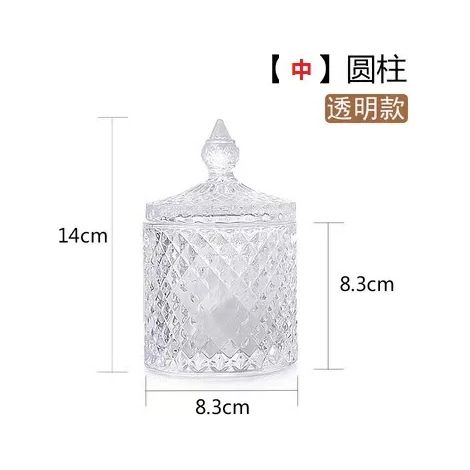 Bocal à bonbons en verre de luxe avec couvercle, boîte de rangement pour noix, objet de décoration de bureau.