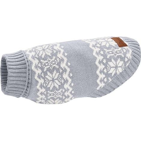 HUNTER BIRKA PULL EN TRICOT CHAUD POUR CHIEN EN FIL CHENILLE DOUX AVEC COL ROULÉ ET MOTIF NORVÉGIEN, LAVABLE EN MACHINE À 30 °C,