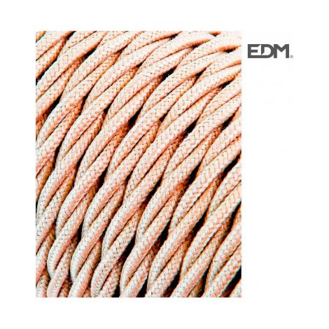Câble Textile Tressé 2x0,75mm C-15 Soie Beige 5m