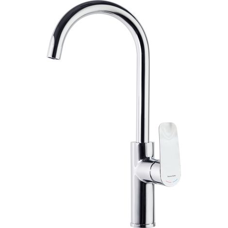 Ramon Soler - Grifo de Fregadero de Cocina Monomando con Caño Alto Cromado con Sistema S2 de Ahorro de Agua Serie New Fly (1/5)