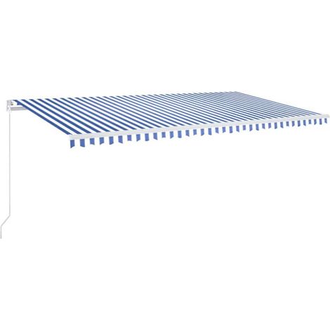 Maison Exclusive - Tenda da Sole Retrattile Manuale con LED 600x350 cm Blu Bianco (1/5)