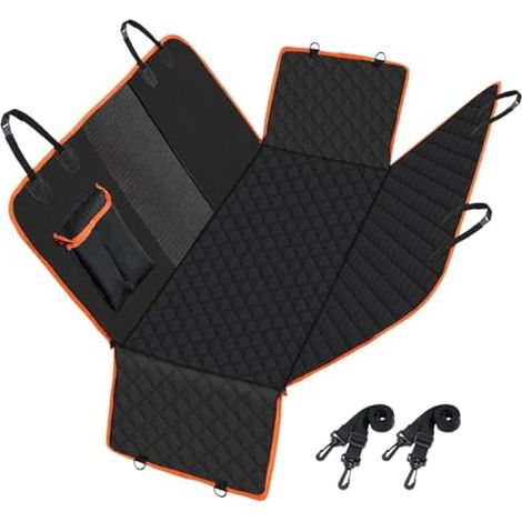 Housse de siège auto pour chien imperméable et anti-rayures 600D, protection de dossier hamac antidérapante avec fenêtre en filet (1/5)