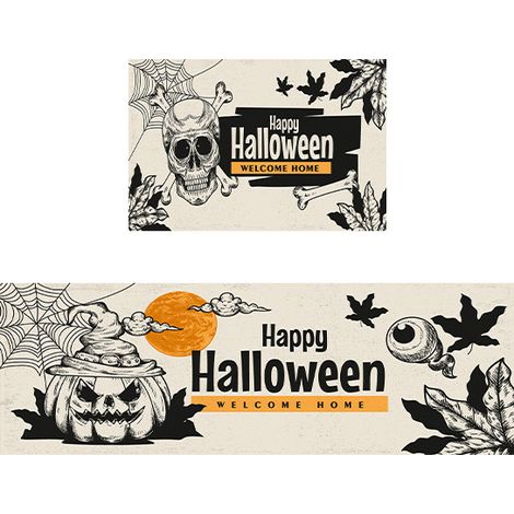 Halloween-Küchenmatten, 2er-Set bequeme Küchenmatten und Teppiche