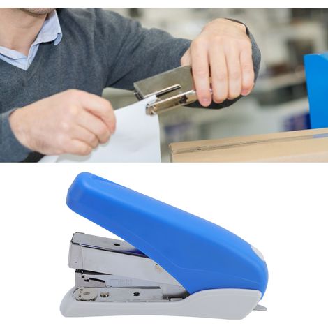 Agrafeuse bleue à une main, sans effort, mini agrafeuse de 40 pages, compatible avec les types d'agrafes 24/6, 26/6, 24/8 et 26/8. (1/5)