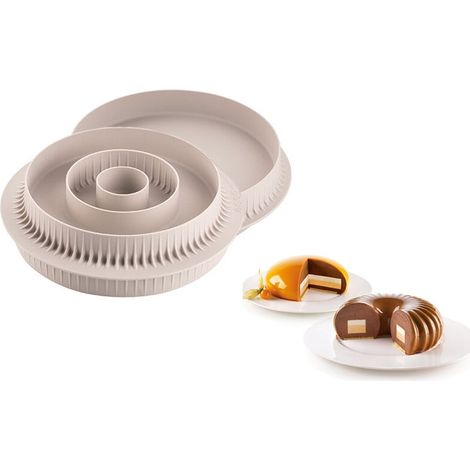Silikonform mit mehreren Einsätzen für runde Silikonformen (1/4)