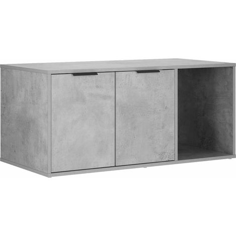 Meuble pour caisse de chat Gris béton 100 x 49 x 45 cm