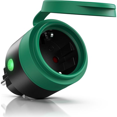 BEARWARE Wlan Steckdose Outdoor - Sprachsteuerung via Alexa oder Google Home - 2,4 Ghz WiFi - 3600 W - Smart Plug WiFi Steuerung per App Smart Life (1/5)