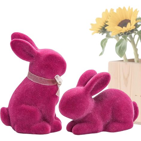 Figurine de Lapin 2 Pièces Statuette de Pâques Animale à Texture Douce  Décor Lapin en Résine Pour Pâques Printemps Décoration Intérieure Étagère Table Cheminée Centre De Table Étages (1/5)