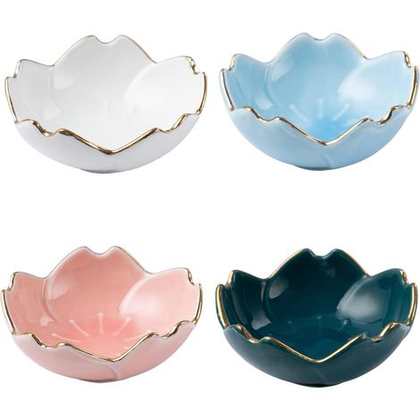4 petits bols pour amuse-gueules, un bol en verre rose pour la sauce, des petits bols à sauce soja, pour amuse-gueules, sushis ou en-cas (1/5)