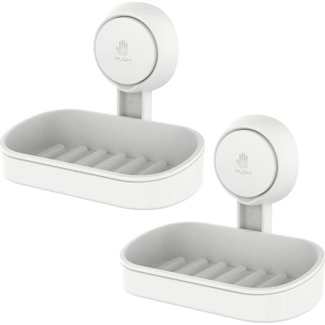 2PCS Porte Savon à Ventouse sans Perçage Réutilisable 1 Seconde d'Installation Porte Savon Douche Charge 5KG Impérable Support pour Carrelage Paroi (1/5)