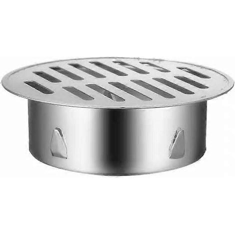 Siphon de sol en acier inoxydable, grille anti-obstruction ronde, filtre pour siphon de sol de balcon (1/4)