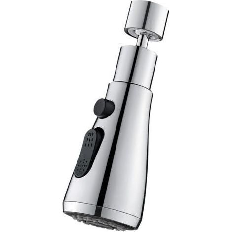 Cabezal rociador para fregadero con caño giratorio de 360°, 3 modos de rociado, boquilla para grifo de cocina con aireador, grifo mezclador para fregadero con cabezal rociador giratorio, adaptador uni (1/5)