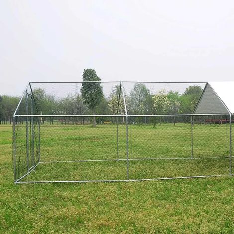 Enclos pour volailles 6x3x2m - 18m² en tube galvanisé et toile PE imperméable