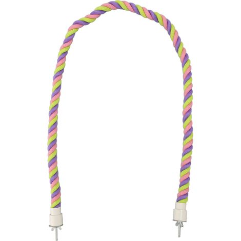 Corde À Grimper Pour Oiseaux - Perchoir En Coton Pliable Avec Fil Métal - Jouet D'exercice Pour Perruches Et Cockatiels - 105cm (1/5)