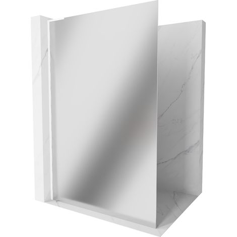 Mexen Kioto L Duschwand Walk-in 70 x 200 cm, Spiegel, Weiß - 800-070-103-20-50