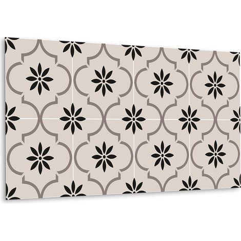 Panneau mural autocollant en vinyle PVC 100 cm x 50 cm – Motif floral arabe – Résistant aux intempéries et facile à entretenir (1/5)