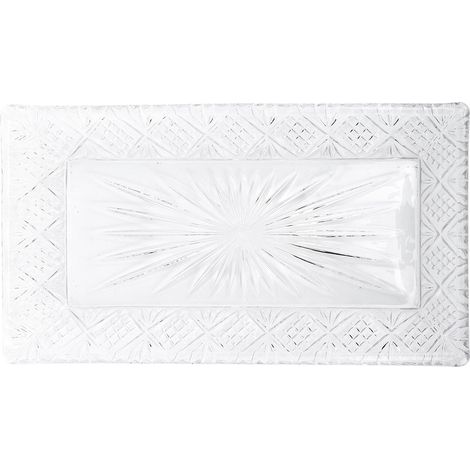 Plateau de service rectangulaire en verre, élégant, grande capacité, plat à motif Stable pour dîner, Fruits de noël (1/5)