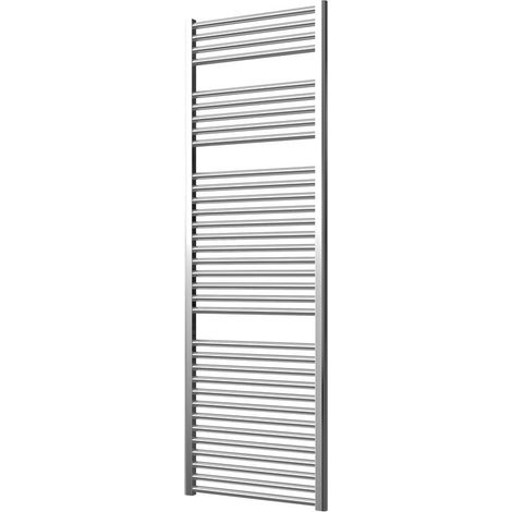 Extra High Heat Output Chrome Electric Towel Rail 600 x 1800mm Flat Bathroom Radiator Heater