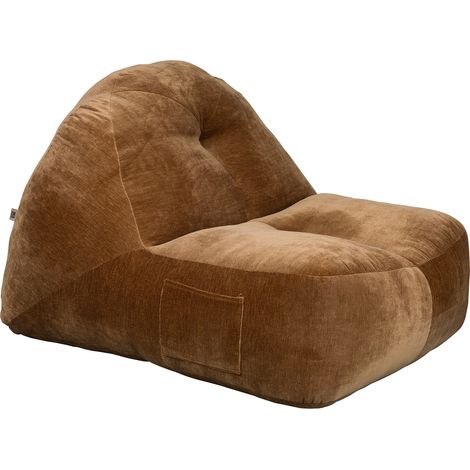 Fauteuil pouf lounge 99x120x78 cm en velours marron