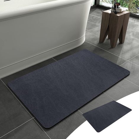 Tapis De Salle De Bain - En Pierre Diatomée - Antidérapant Rapide À Sécher Absorbant - Pour Devant Baignoire Douche Lavabo Sous Porte - 40x60 cm (1/5)