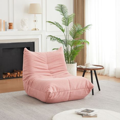 Sofá acolchado de chenilla en forma de oruga, silla de salón a nivel del suelo, silla decorativa sin brazos, silla de salón junto a la chimenea y sofá cómodo a nivel del suelo para salas de estar, dor (1/5)