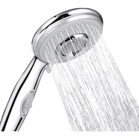 Universeller Hochdruck-Duschkopf mit 5 Wassersparmodi und Handbrauseschalter für Bad und Spa – Edelstahl (1/5)