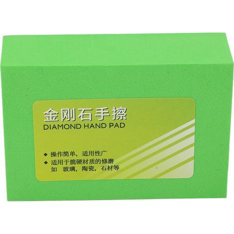 400 grit diamond sanding block for stone, tile and glass – durable green foam (1/5)