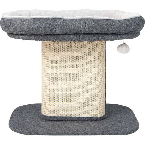 Perchoir peluche et coussin lavable pour le confort, arbre à chat compact avec griffoir pour jouer et se détendre (1/5)