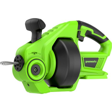 Greenworks G24DA Sturatubi a Batteria 550 giri/min., Stura Lavandini e Scarichi per Tubi da 2,5-5cm, Trivella in Acciaio Inox 7,5m, SENZA Batteria 24V e Caricabatterie, Garanzia 3 Anni