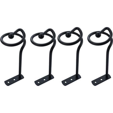 Lntyq Lot de 4 embrasses de Rideaux décoratives en métal Noir pour Rideaux (1/5)