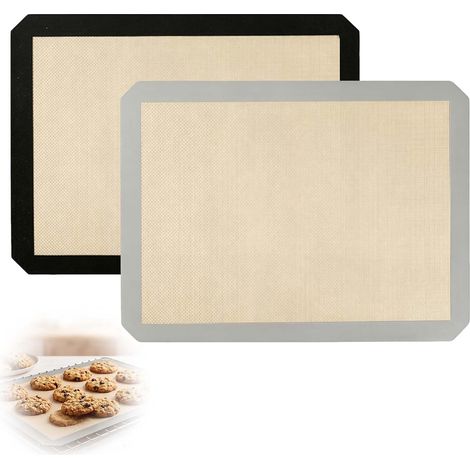 2 Pieces Silicone Baking Mat 30 x 40 cm Reusable Baking Sheets for Oven BPA Free Non-Stick Surface for Pastry Bread Biscuits Macaroons Pizza (1/5)