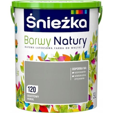 Śnieżka Colors of Nature vernice per interni in lattice Grafite Mural 5L
