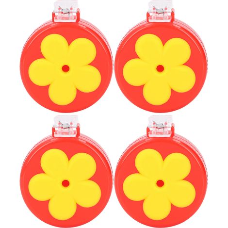 Lot de 4 mangeoires à pince pour colibris, portables, en ABS, avec brosses et fleurs, pour fenêtre ou extérieur. (1/5)