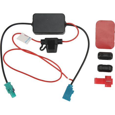Jeffergarden Amplificateur de signal d'antenne radio FAKRA II Interface 12V 75Ohms AM FM Amplificateur d'antenne pour voitures