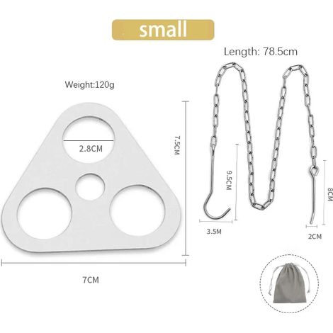 Support de casserole triangulaire suspendu en acier inoxydable pour le camping en extérieur, anneau trépied portable, support de barbecue en acier inoxydable, anneau de pique-nique, crochet pour récha (1/4)