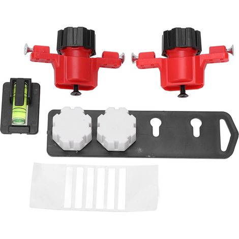 Lot de 2 gabarits de marquage pour serrure, outil de mesure avec niveau à bulle, localisateur d'encoche de clé (1/5)