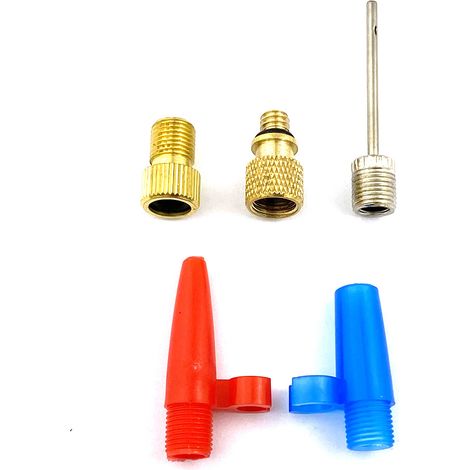 Kit de 5 puntas de inflado: Aguja, Presta, Schrader, Boya