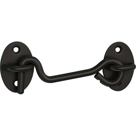2 Pièces Crochet de Cabine Oeil Porte Loquet en Acier Inoxydable - Noir (1/3)