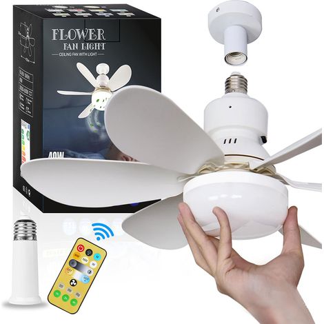 Ventilador de techo con luz LED 2 en 1 integrada, 3 velocidades, 3 temperaturas de color (3000K-6500K), mando a distancia, brillo regulable, 52 cm de diámetro, blanco. (1/5)